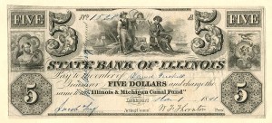 State Bank of Illinois - Obsolete Banknote - SOLD